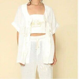 Boys Lie Baseball Jersey Top Button Down Embroidered Logo